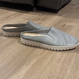 Bella Vita Gray Perforated Women's Slip-On Shoes